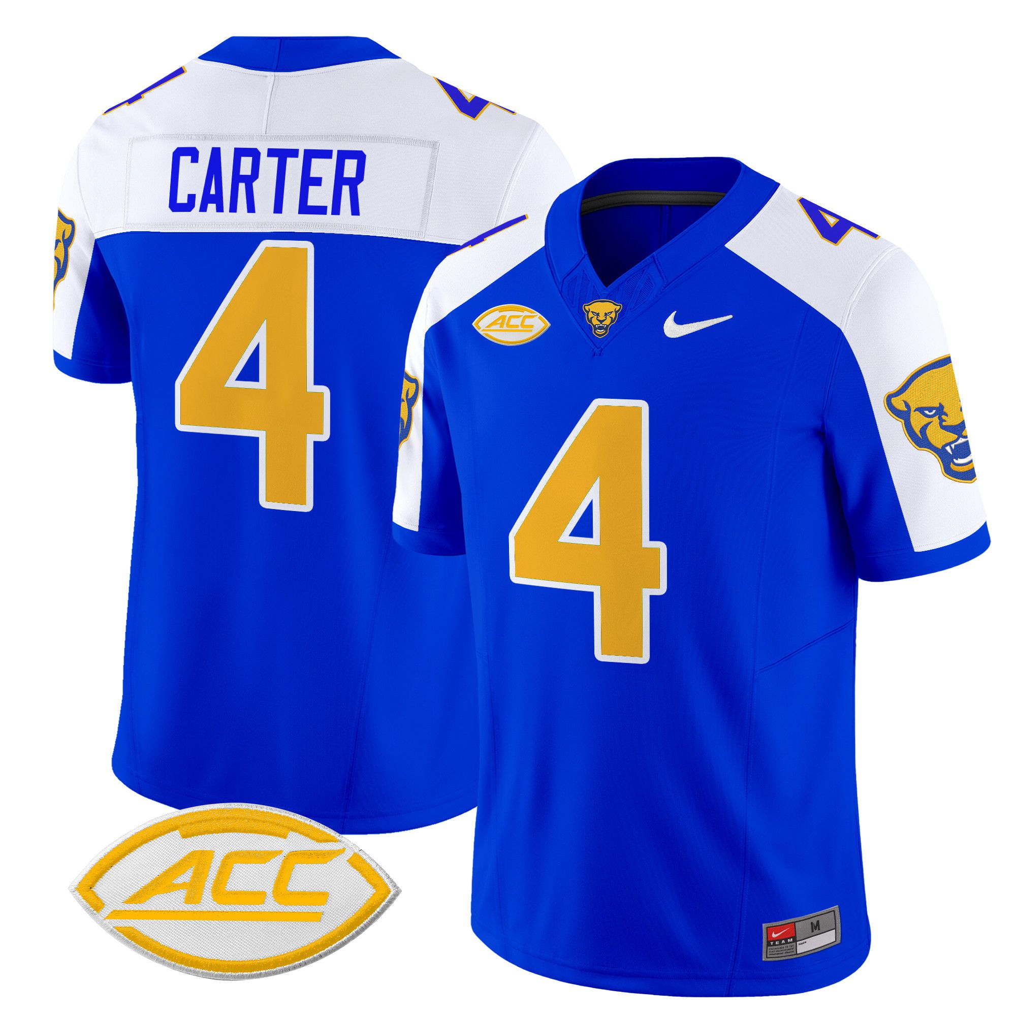 Men Pittsburgh Panthers #4 Carter Blue Nike 2024 Vapor Limited NCAA Jersey